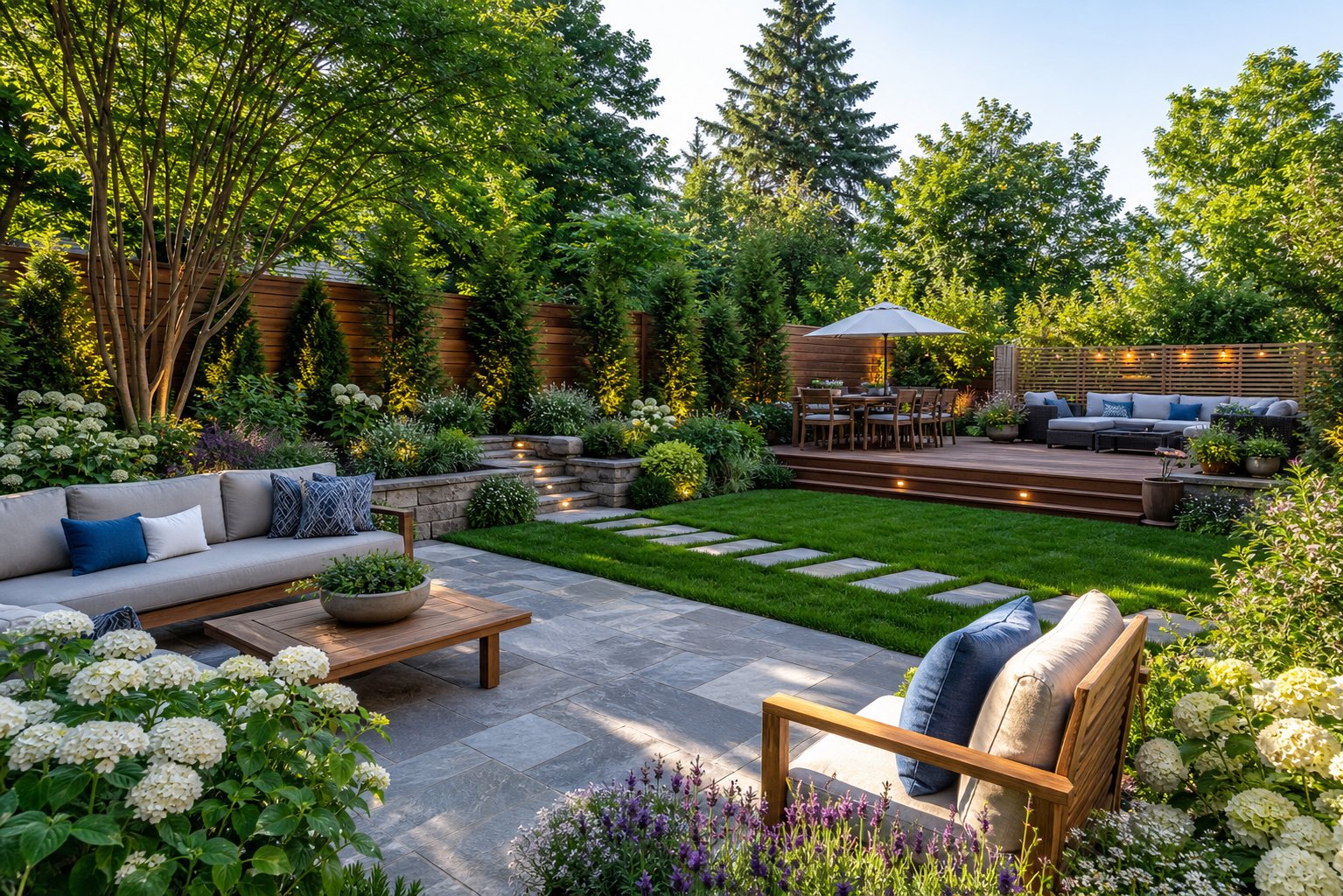 Landscaped garden and patio renovation
